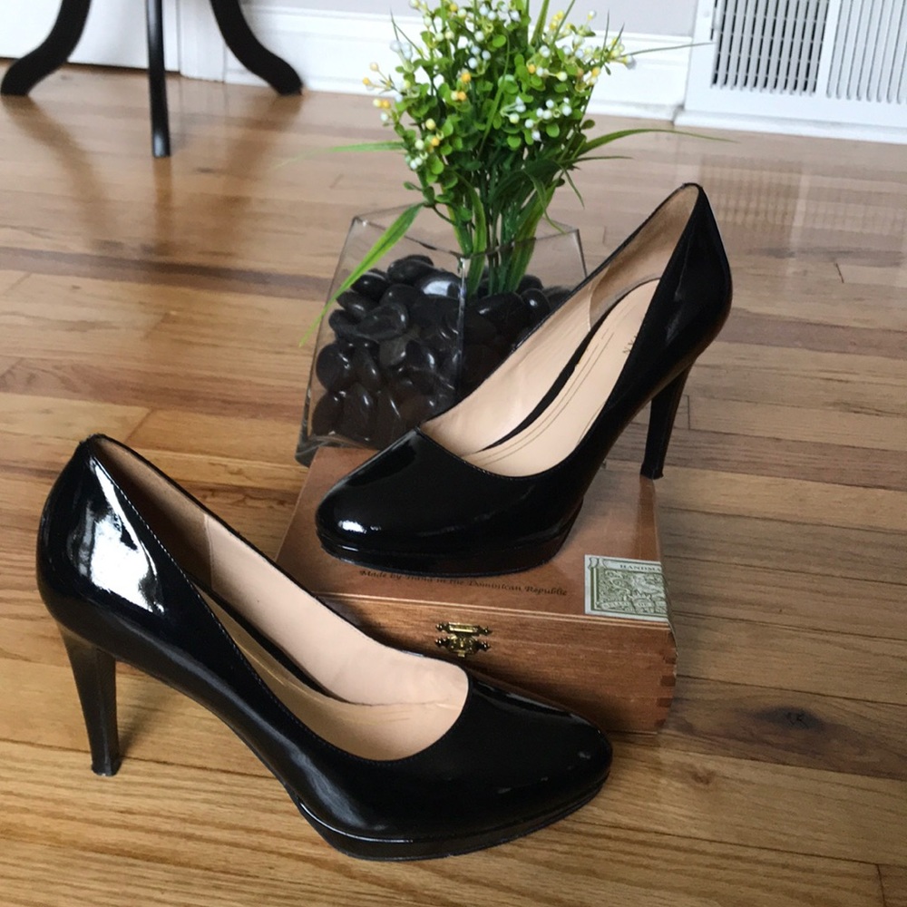 ✈️Cole Haan Leather Platform Nike Air Pumps Glossy Shiny charol stilettos